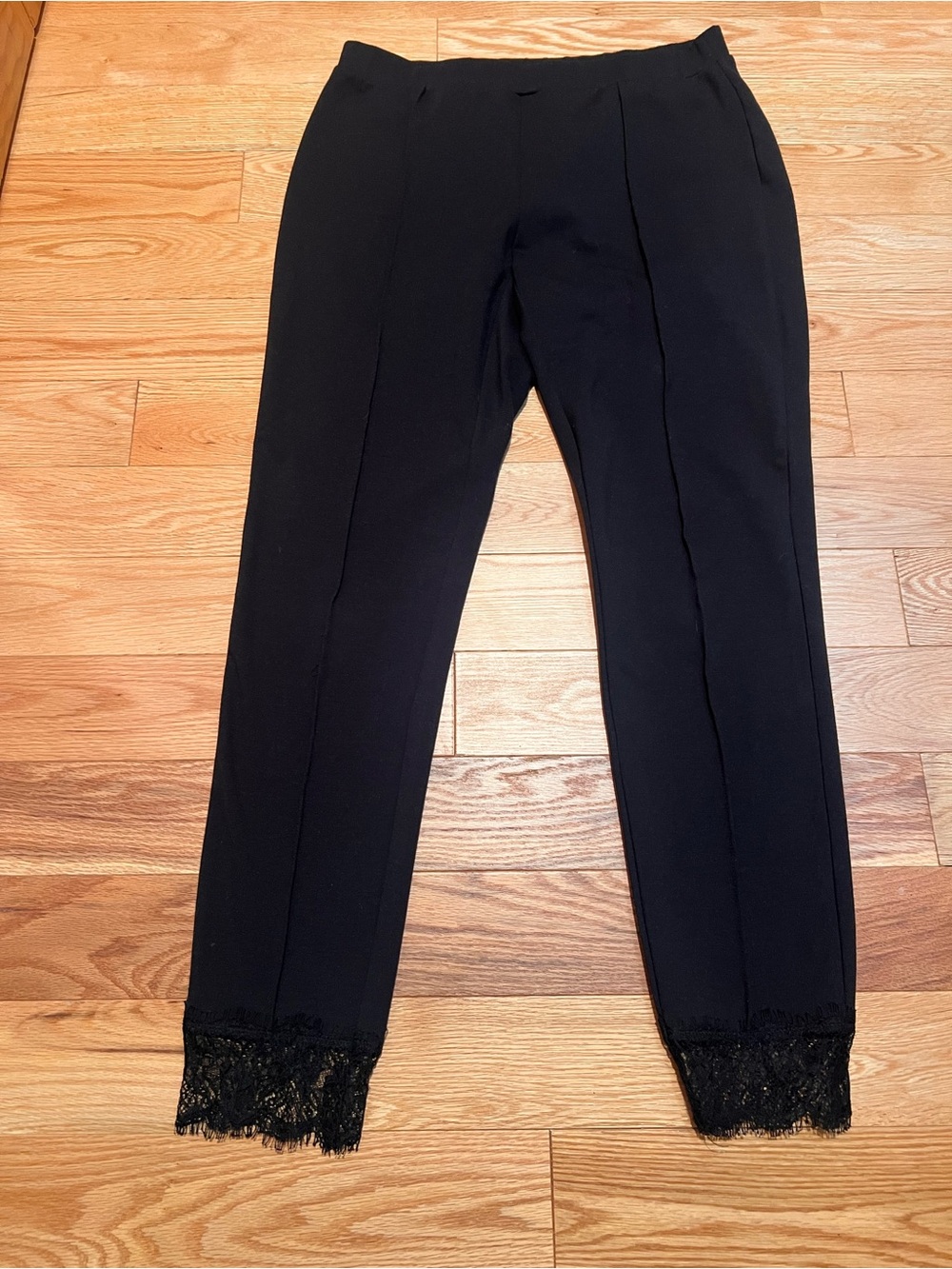 Michael Kors Black Lace Hem Slim Leggings